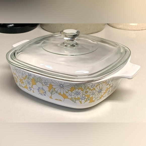 1970 Vintage 2nd Edition Floral Bouquet 1 Qt Corning Ware P 1 B Lidded Casserole - Picture 2 of 16